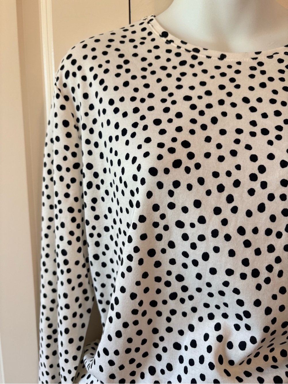 Polka Dot Long-Sleeve Top, size L, By Croft & Barrow, size L